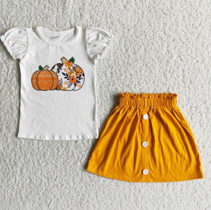 Floral Pumpkin Skirt Set