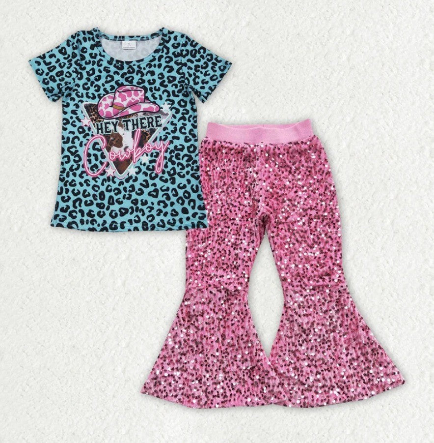 Western Sequin Bell Bottom Set