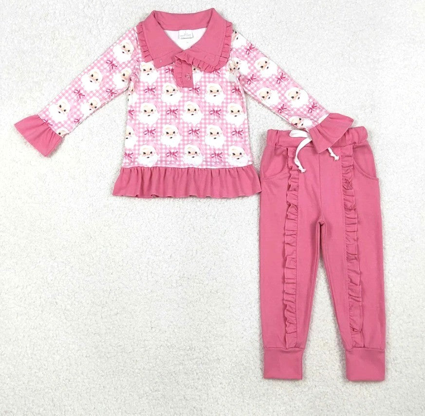 Pink Santa Pant Set