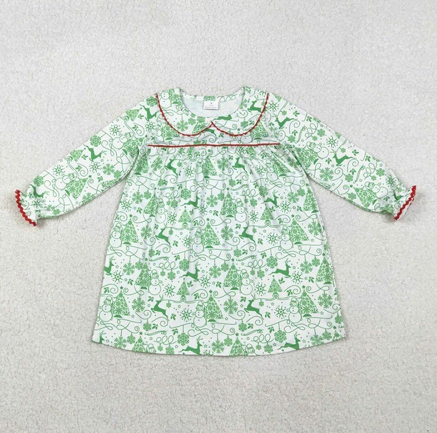 Green Reindeer Tree Dress