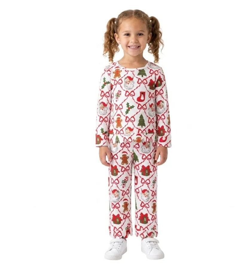Santa Bow Scalloped Set