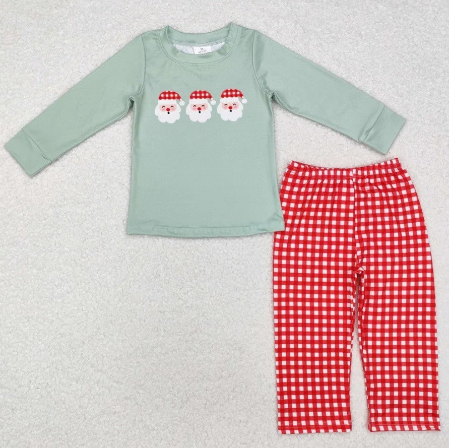Boys Red Gingham Santa
