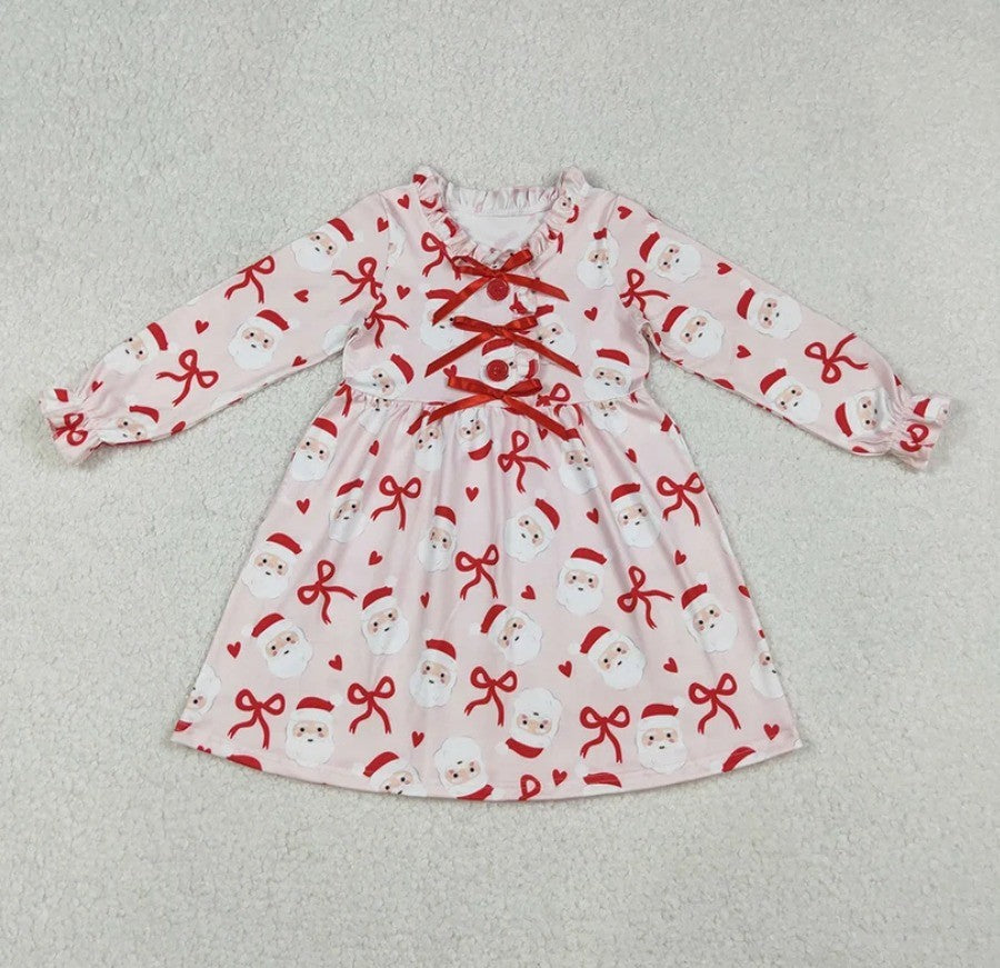 Santa Ribbon Bow Pink Dress