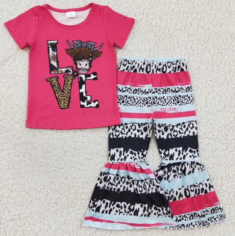 Cow Love Bell Bottom Set