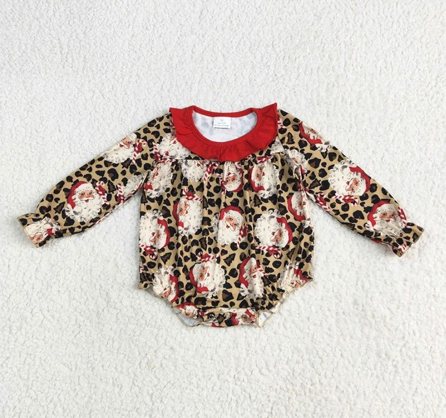 Cheetah Santa Bubble Romper