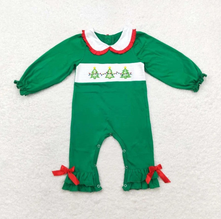 Smocked Christmas Tree & Lights Romper