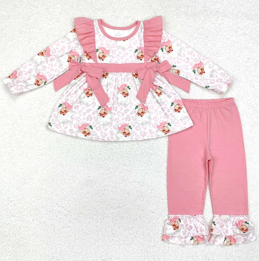 Pink Vintage Santa Cheetah Set