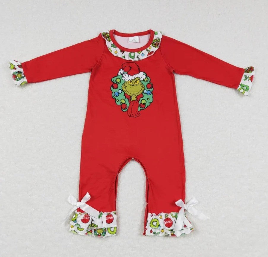 Grinch Wreath Romper