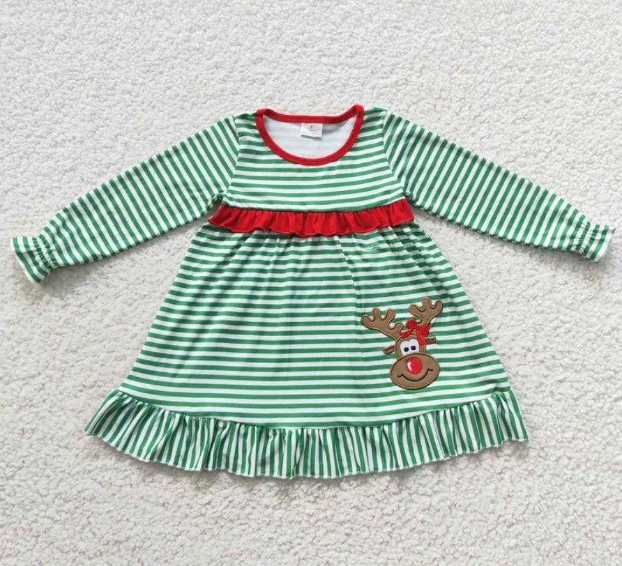 Striped Reindeer Dress