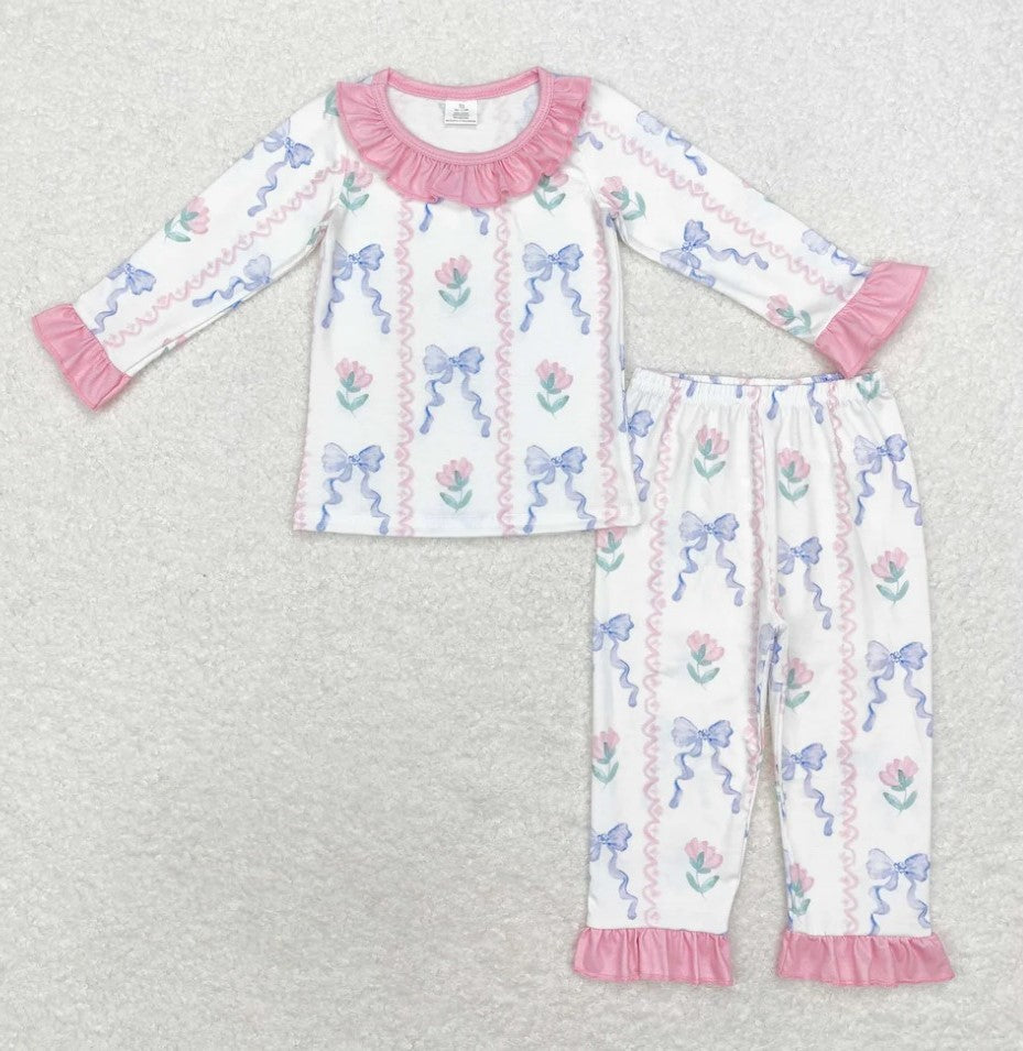 Floral Coquette Bow Bamboo Set