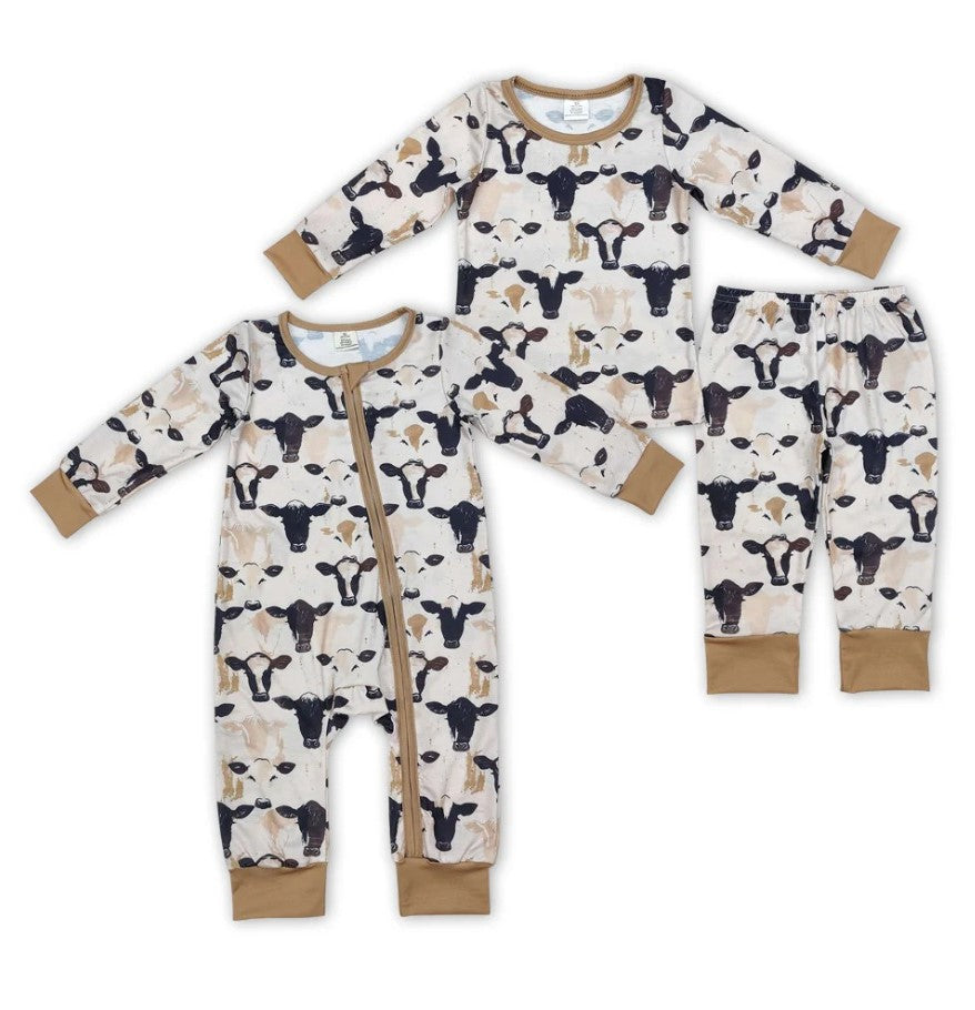 Cow Bamboo Zippie Set