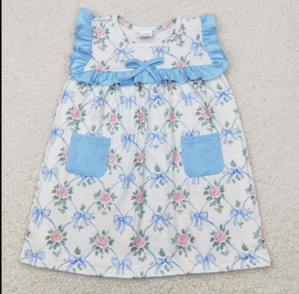 Rosette Blue Bow Dress