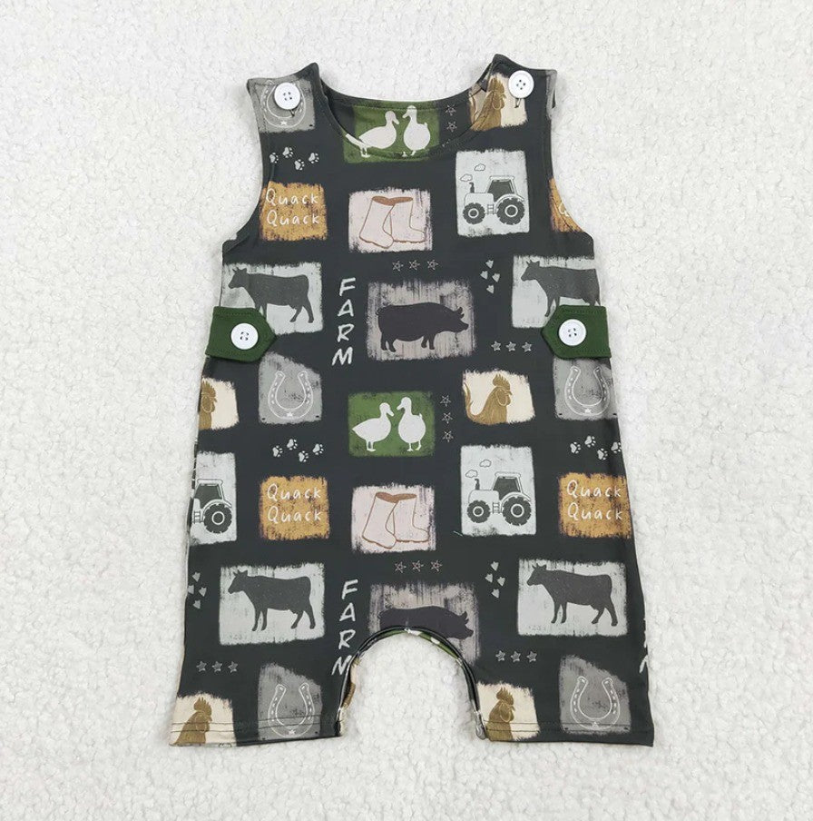 Infant Boy Farm Romper