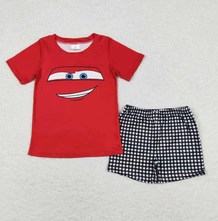 Red Car Short Set