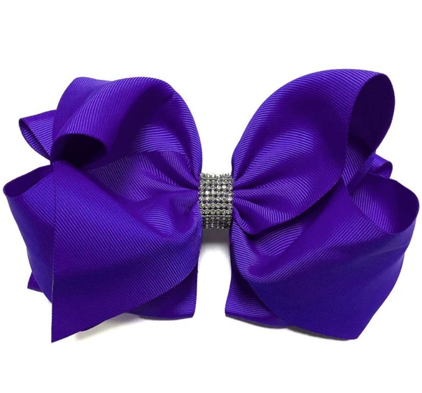 Colbalt Blue 6.5 Rhinestone Bow