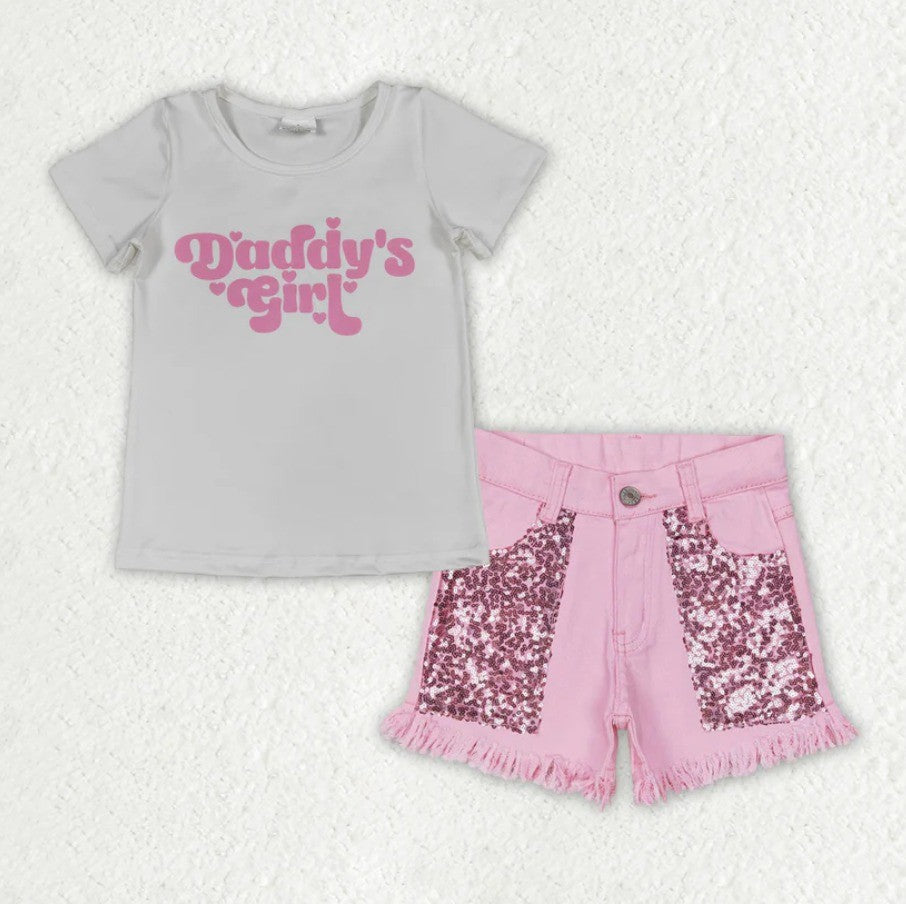 Daddy's Girl Denim Short Set