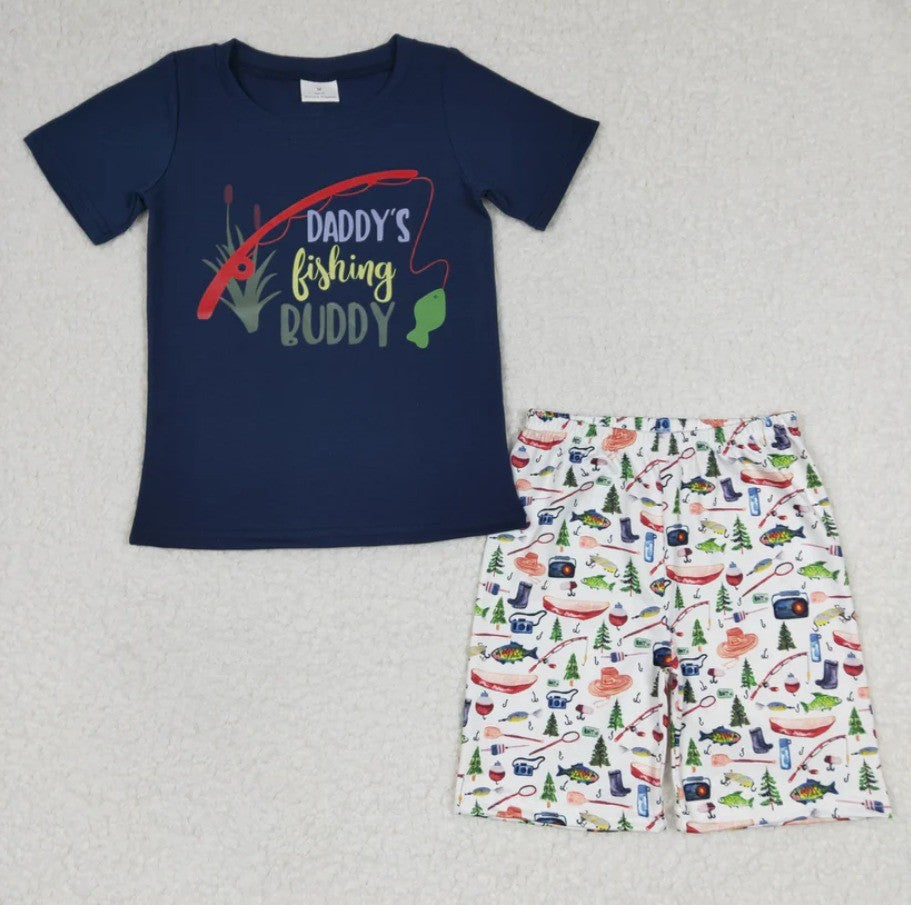 Daddys Fishing Buddy Short Set