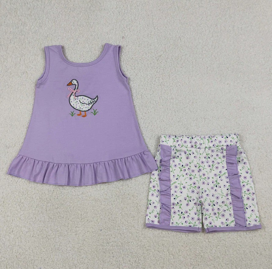 Goose Embroidery Sibling Set