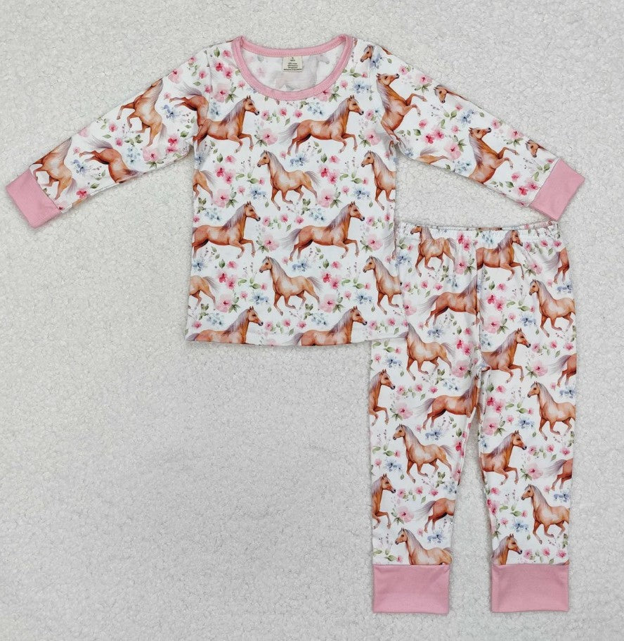 Floral Horse Pajama Set
