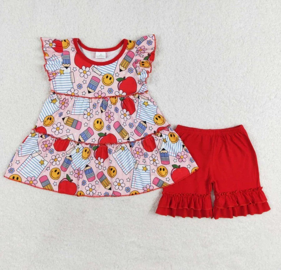Smiley Face Short Set