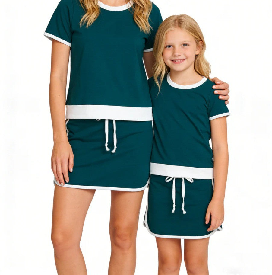 Mommy & Me Tennis Skort Set Deep Teal