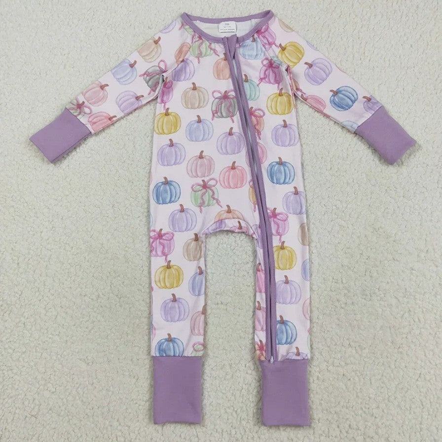 Purple Pumpkin Pajama Romper Collection