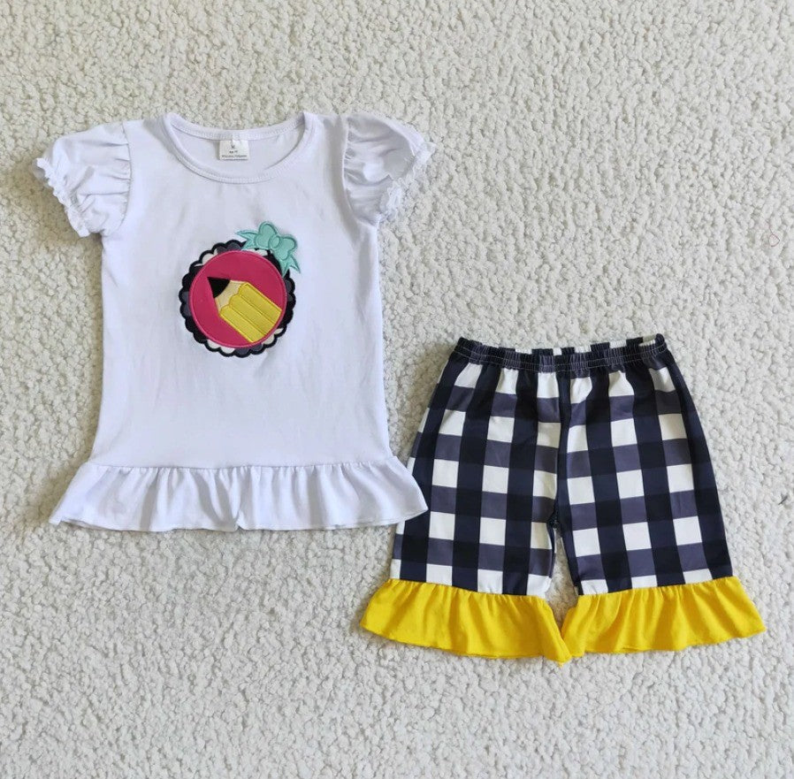 Embroidered Pencil Girls Set