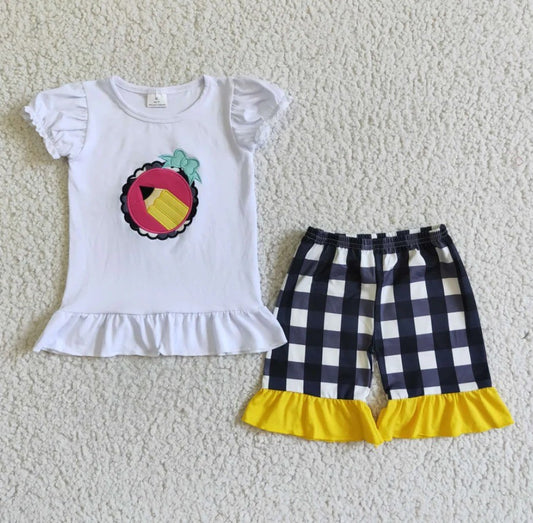 Embroidered Pencil Girls Set