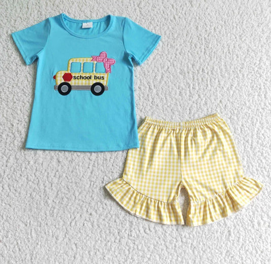 Embroidered School Bus Set