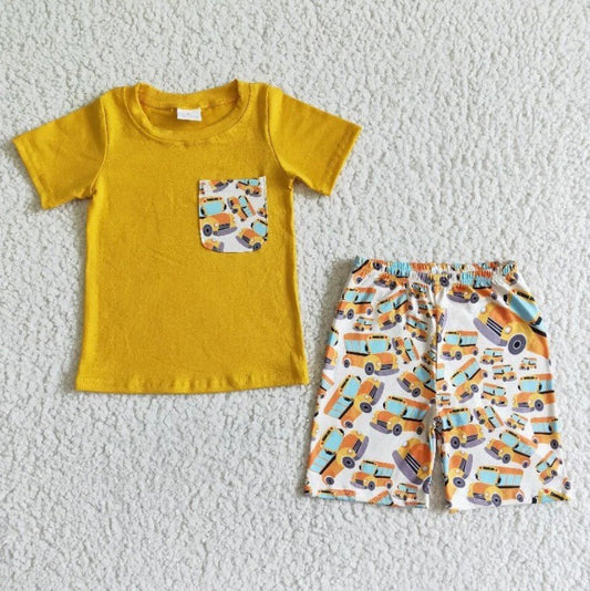 Boys Yellow School Bus Set