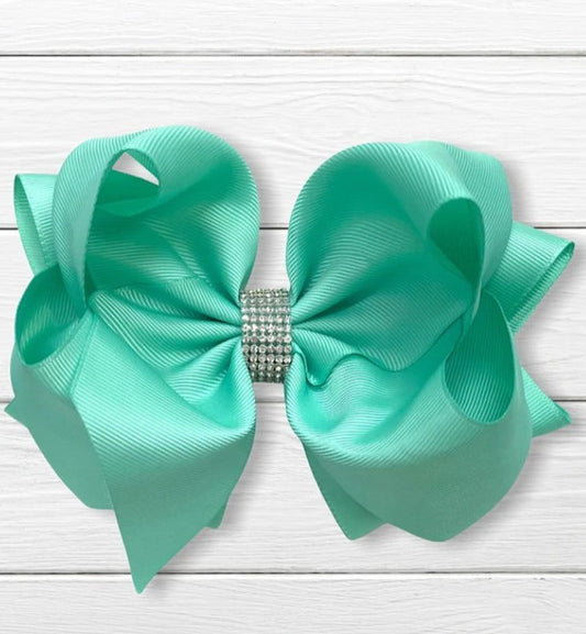 Aqua Mint Green 6.5 Inch Bow
