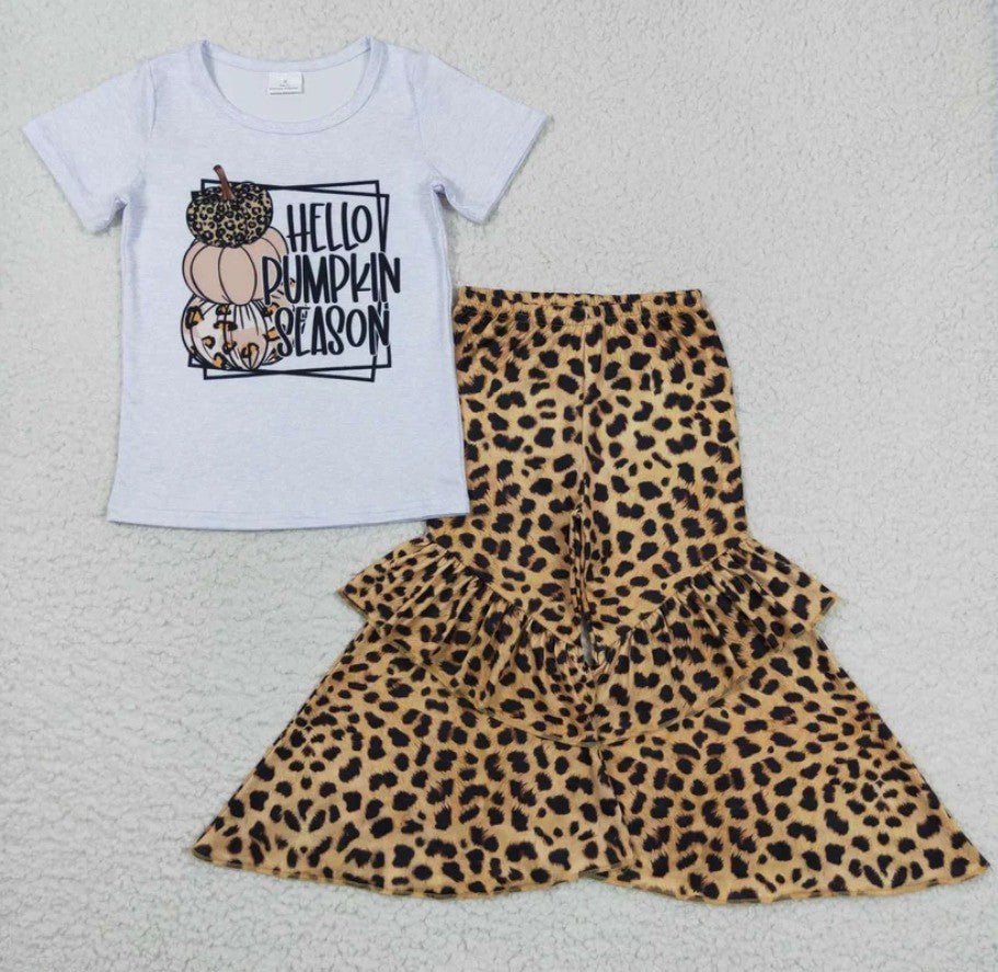 Hello Pumpkin Season Leopard Set