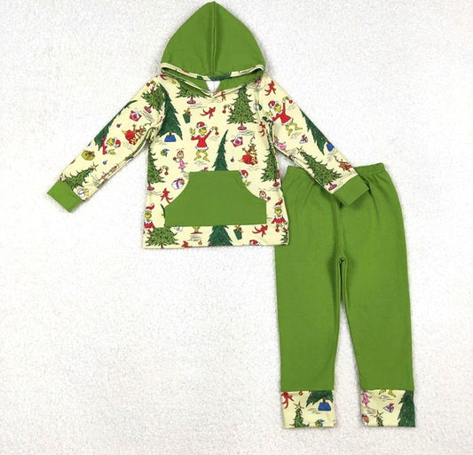 Boys Grinch Hoodie Set