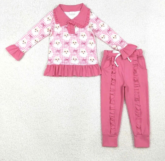 Pink Santa Pant Set