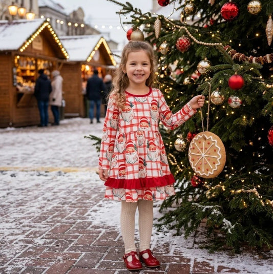 Vintage Plaid Santa Dress