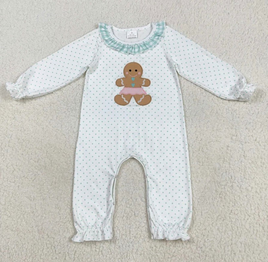 Polka Dot Gingerbread Romper
