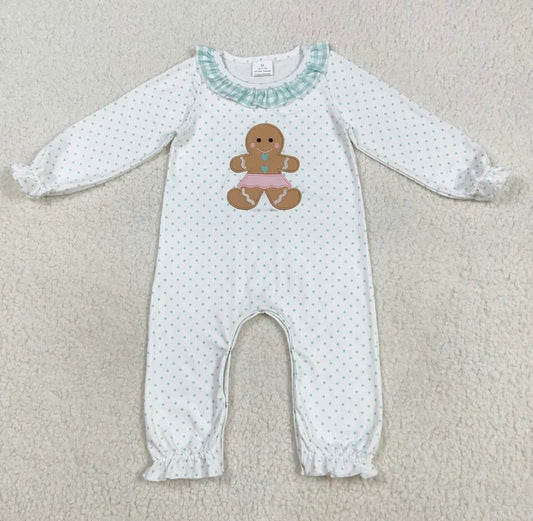 Polka Dot Gingerbread Romper