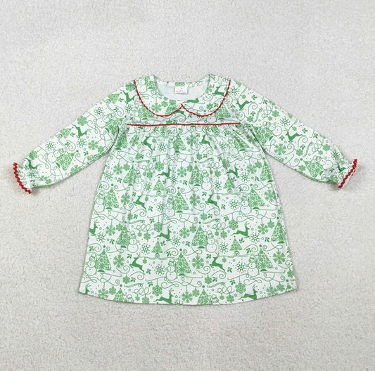 Green Reindeer Tree Dress