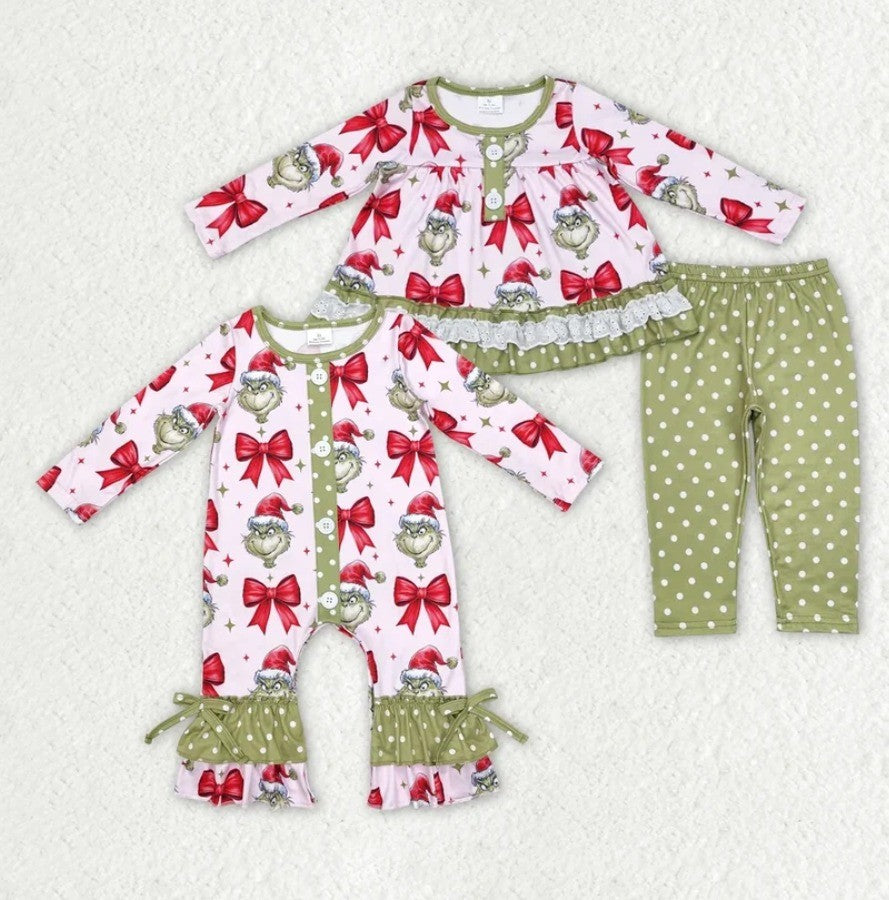 Pink Grinch Bow Sibling  Collection