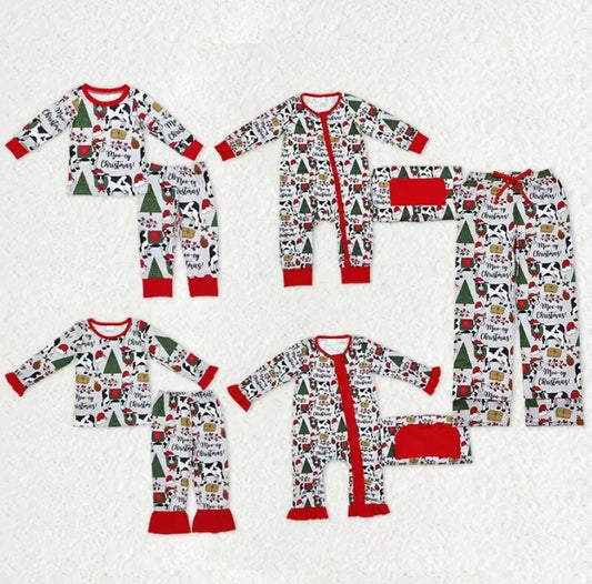 Mooey Christmas Cow Pajama Matching