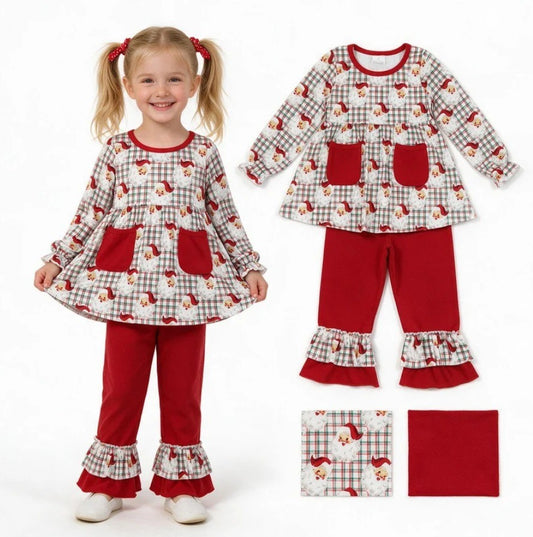 Plaid Santa Ruffle Set