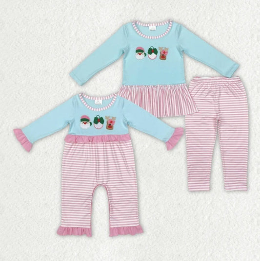 Stripe Santa Reindeer Sibling Set