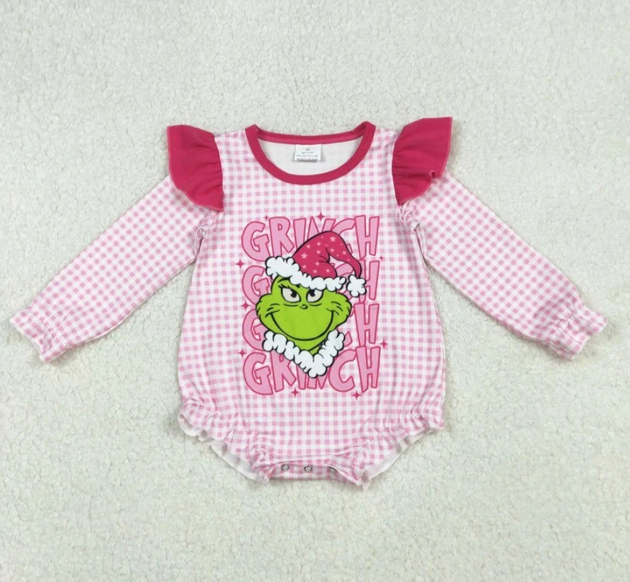 Gingham Grinch Bubble Romper