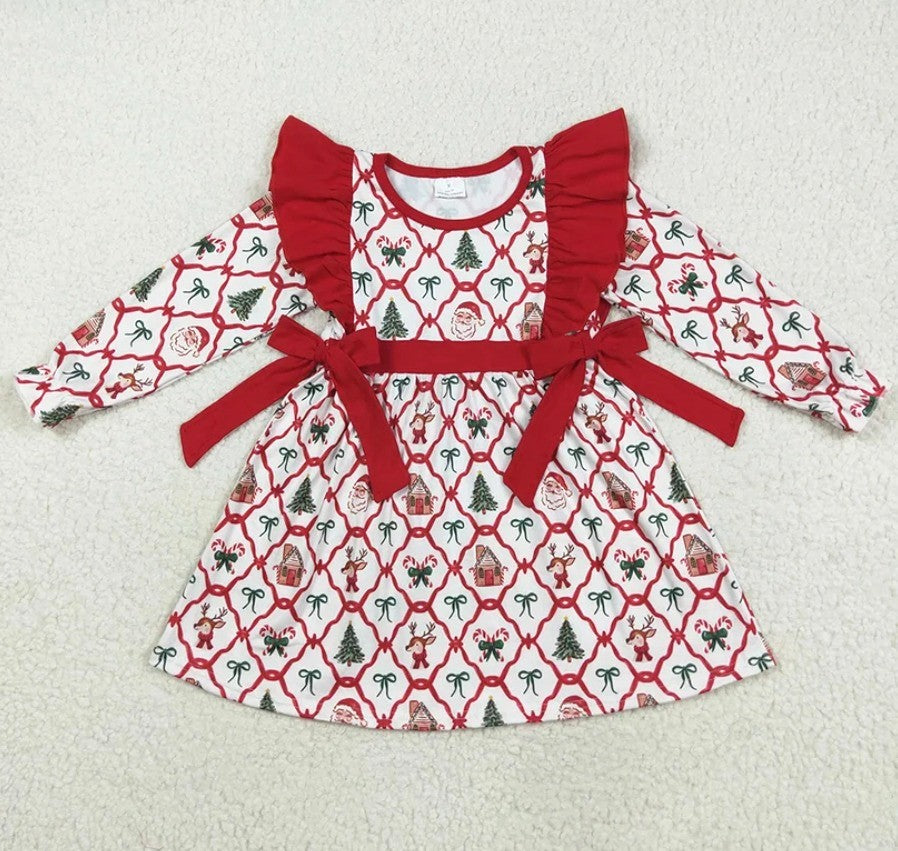 Coquette Bow Santa Reindeer Dress