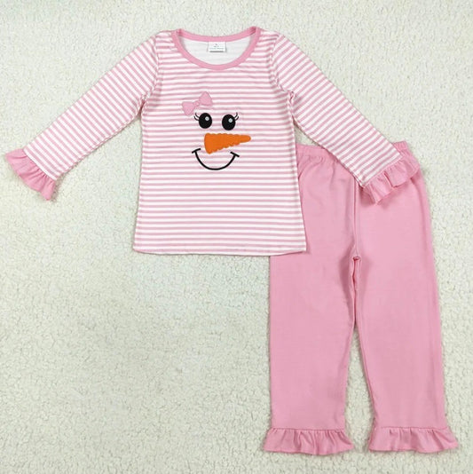 Pink Smiling Snowman Set
