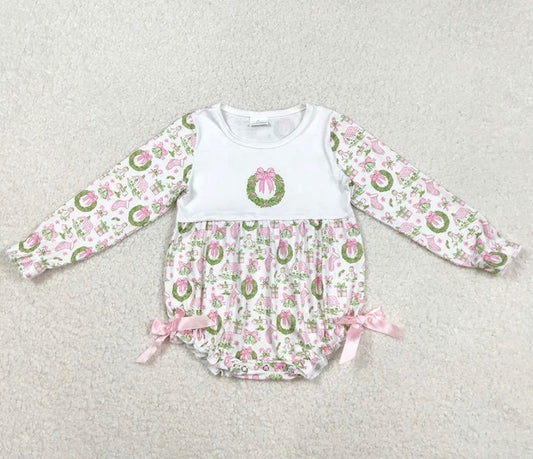 Pink Wreath Bubble Romper