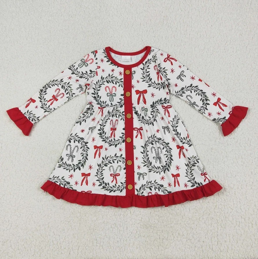 Floral Wreath Candy Cane Dress