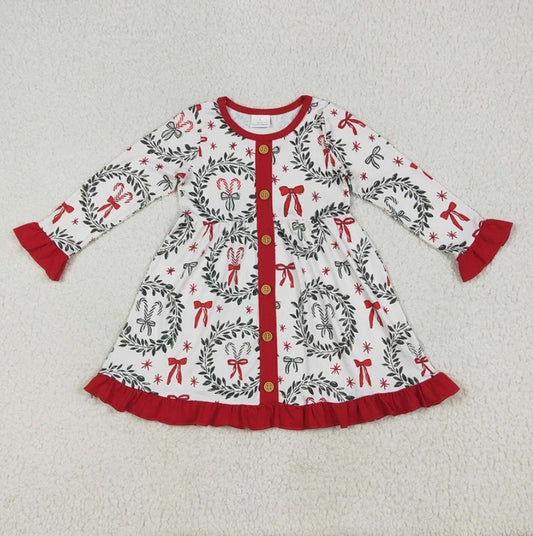 Floral Wreath Candy Cane Dress