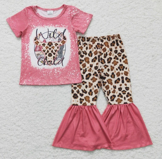 Wild Child Bull Skull Bell Bottom Set