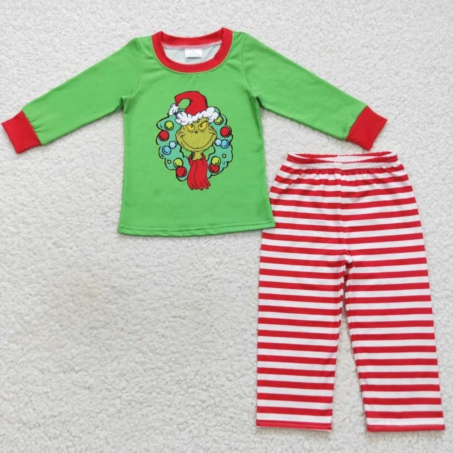 Boys Grinch Wreath Set
